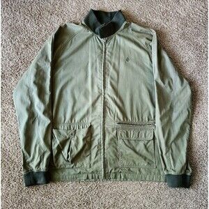 Vintage Volcom Utility Jacket Men's XL Green Full Zip Long Sleeve